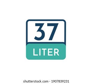 Ilustración vectorial de icono de 37 litros