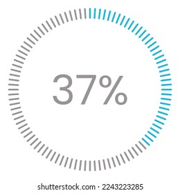 37% Loading. 37% circle diagrams Infographics vector, 37 Percentage ready to use for web design ux-ui