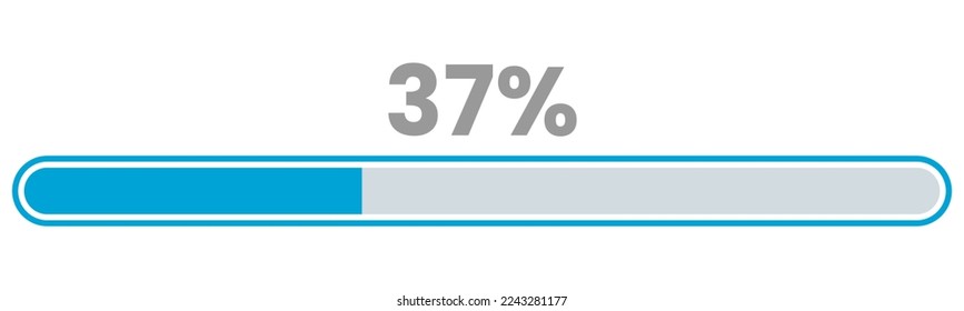 37% de carga. barra de progreso del 37% Vector de infografía, 37% listo para usar para diseño web ux-ui