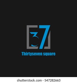 37 Number logo design vector element