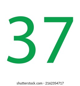 37 NUMBER SIMPLE CLIP ART VECTOR ILLUSTRATION