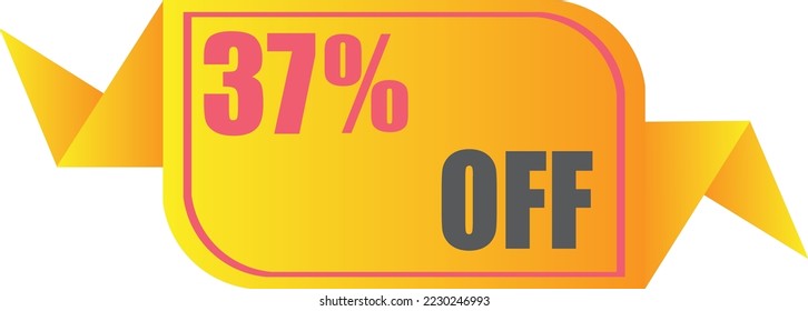 37 off sale label symbol,Sale tag vector badge template, 37% sale promotion flat icon ,Discount offer price label , clearance sale sticker emblem, modern design isolated on white background