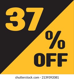 Up To 37% Off Special Offer sale sticker black and gold, vector illustration