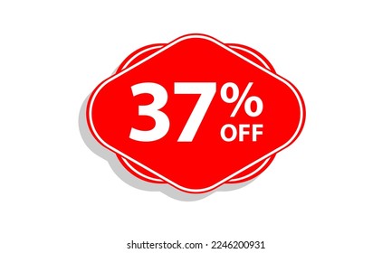37 offer tag discount vector icon stamp