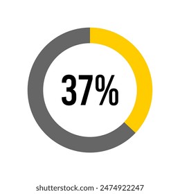 37% Prozent Diagrammmeter von Ready-to-Use für Webdesign, Benutzeroberfläche oder Infografik -