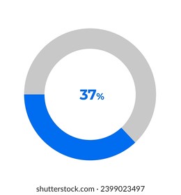 37 percent pie chart outline stroke vector illustration eps 