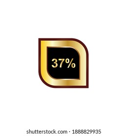 37 % Zeichenvektordesign mit goldenem Farbverlauf