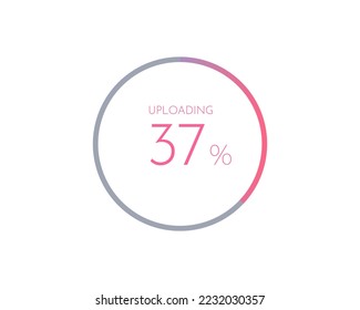 Carga de 37%, gráfico circular para Sus documentos, informes, diagramas de porcentaje de círculo del 37% para infografías