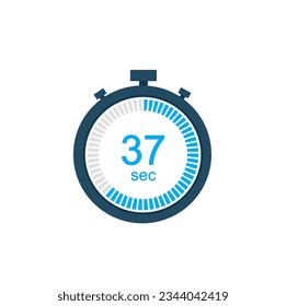 37 seconds countdown timer or digital counter timer clock vector icon. 37 sec Stopwatch vector icon, digital timer.