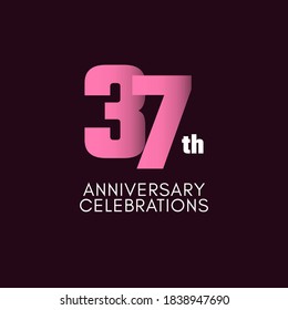 Ilustración de diseño de plantillas vectoriales de celebración del 37° aniversario