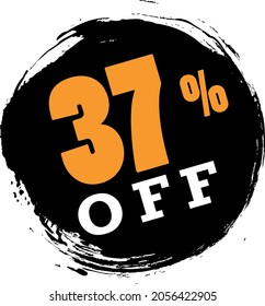 37% thirty seven percent off tag label sale black friday circular black brushstroke