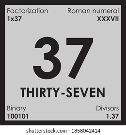 37 thirty-seven number Digit details unit