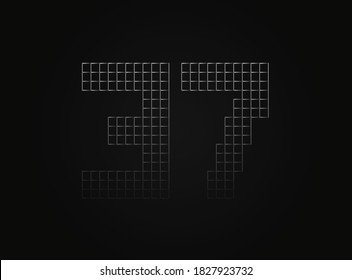 37 vector number made of metal chain link fence. For logo, brand label, design elements, application and more. 

