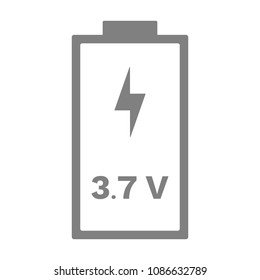 3.7 volt battery icon. Vector.