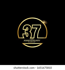 37 Year Anniversary celebration Vector Template Design Illustration