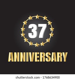 37 year anniversary celebration, vector design for celebrations, invitation cards and greeting cards