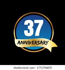 37 year anniversary celebration, vector design for celebrations, invitation cards and greeting cards