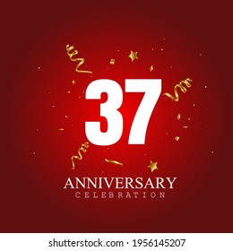 37 year anniversary celebration, vector design for celebrations, invitation cards and greeting cards