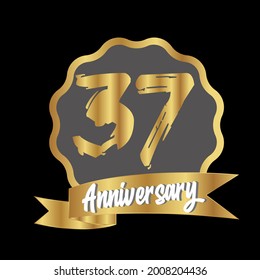 37 year anniversary celebration, vector design for celebrations, invitation cards and greeting cards