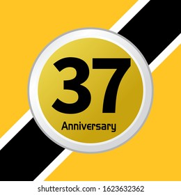 37 Year Anniversary Vector Template Design Illustration