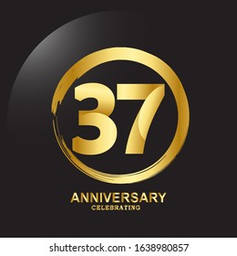 37 Year Anniversary Vector Template Design Illustration