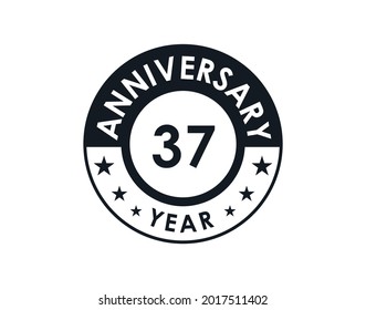 37 years anniversary badge vector design