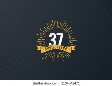 37 years anniversary celebration design with fireworks background