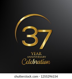 37 Years Anniversary Celebration Anniversary Logo Stock Vector (Royalty ...