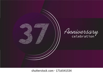 37 years anniversary celebration logo vector template design 