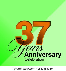 37 Years Anniversary Celebration Vector Template Design Illustration