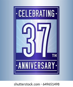 37 years anniversary design template. Vector and illustration