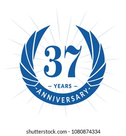 37 years anniversary. Elegant anniversary design. 37 years logo.