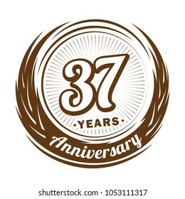 37 years anniversary. Anniversary logo design. 37 years logo.