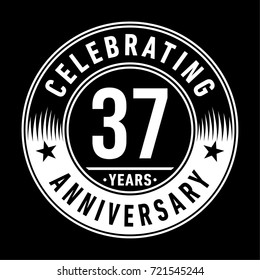 37 years anniversary logo. Vector and illustration.