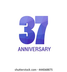 37 Years Anniversary with Low Poly Design