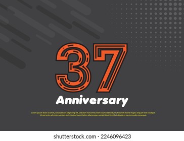 37 Years Anniversary Vector Template Design Illustration