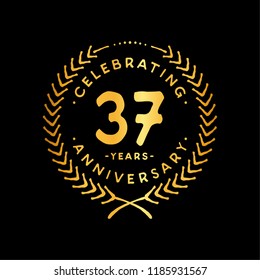37 years design template. 37th vector and illustration.