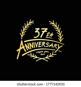 37 Jahre Design-Vorlage. Vektorgrafik und Illustration. Logo für 37 Jahre.