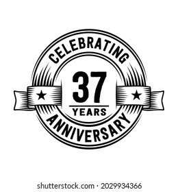 37 years logo design template. 37th anniversary vector and illustration