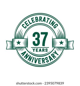 37 Jahre Logo-Design-Vorlage. 37. Jubiläum, Vektorgrafik und Illustration.