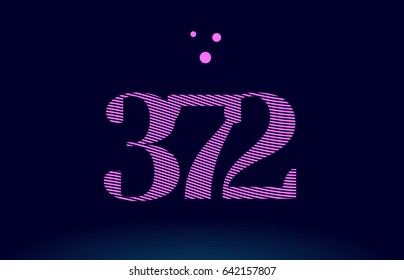 372 number digit logo pink line stripes magenta purple blue font creative text dots company vector icon design