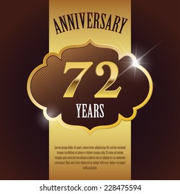 "372 Year Anniversary" - Elegant Golden Design Template / Background / Seal