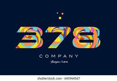 378 Number Digit Numeral Logo Colored: vector de stock (libre de ...