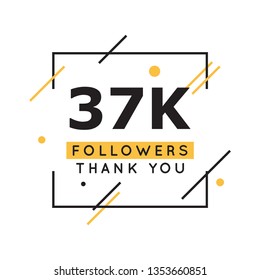 37k followers thank you design template svg