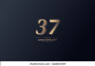 37th anniversary background with illustrations with gold colored figures and the inscriptions below.