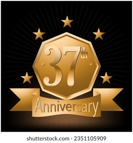 37th Anniversary Celebration Logo Vector