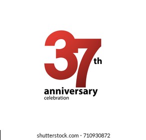 37th anniversary celebration logotype. anniversary logo simple isolated on white background, vector design for celebration, invitation card, and greeting card