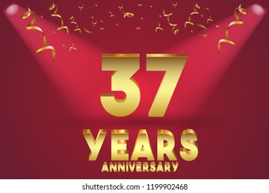 37th Anniversary numbers. background for anniversary