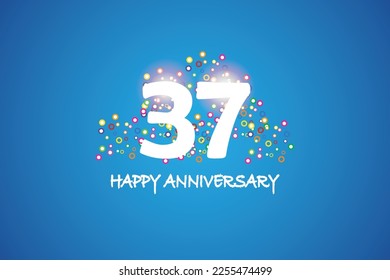 37th anniversary on blue background