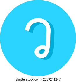 The 37th consonant of the Thai alphabet. font logo vector illustration set fonts for logo, brand, Thai Alphabet and Number in circle frames. Thai Alphabet Letters for decoration of kids illustration. 